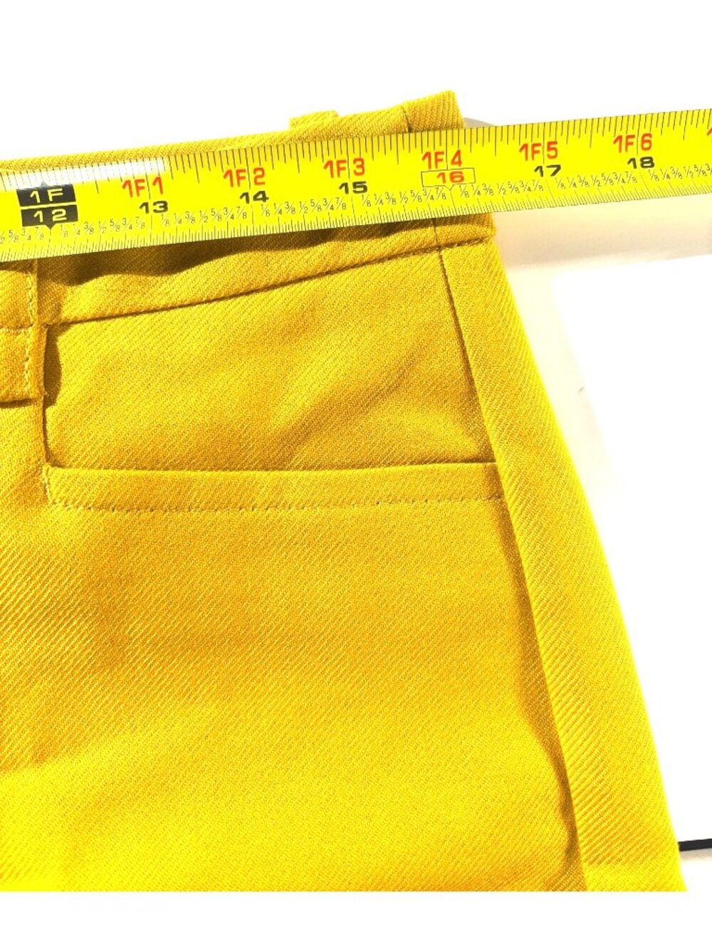 Banana Republic Yellow Trouser Pants Womens Size 6 100% Wool Wide Leg Made In Jo - Picture 11 of 11